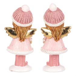 Dívka - polyresin, růžový obleček a čepka, mix 2 druhů, cena za 1 ks