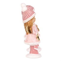 Dívka - polyresin, růžový obleček a čepka, mix 2 druhů, cena za 1 ks