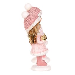 Dívka - polyresin, růžový obleček a čepka, mix 2 druhů, cena za 1 ks