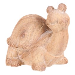 Želva - zahradní figurka, menší, polyresin, imitace dřeva