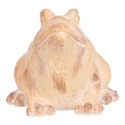 Žába - zahradní figurka, větší, polyresin, imitace dřeva