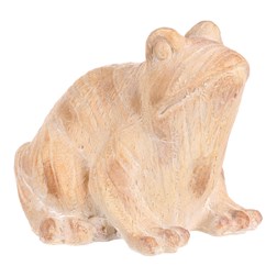 Žába - zahradní figurka, větší, polyresin, imitace dřeva