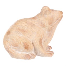 Žába - zahradní figurka, větší, polyresin, imitace dřeva