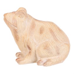 Žába - zahradní figurka, větší, polyresin, imitace dřeva