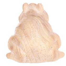 Žába - zahradní figurka, menší, polyresin, imitace dřeva