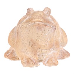 Žába - zahradní figurka, menší, polyresin, imitace dřeva