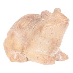 Žába - zahradní figurka, menší, polyresin, imitace dřeva