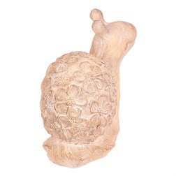 Šnek - polyresin, menší, vzor květin, imitace dřeva