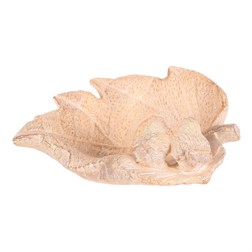 Krmítko/pítko - list s ptáčky, polyresin, imitace dřeva