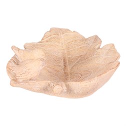 Krmítko/pítko - list s ptáčky, polyresin, imitace dřeva
