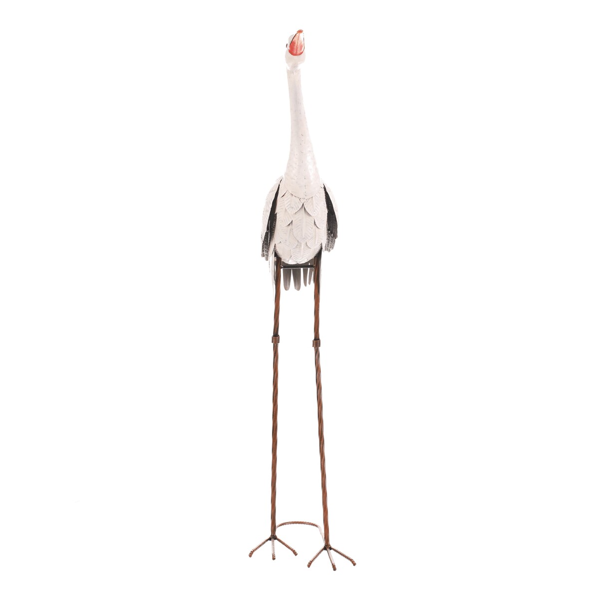 Bocian - 76 cm, kovová záhradná dekorácia, farba biela Biela
