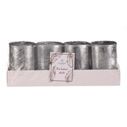 Svíčky adventní, sada 4ks, stříbrná barva. Cena za 1 sadu.