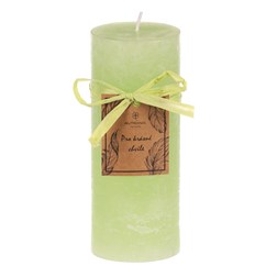 Svíčka, tvar válec - bez vůně, parafín, barva zelená.