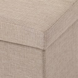 Taburet s úložným prostorem, látka krémová