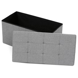 Taburet s úložným prostorem, látka šedá