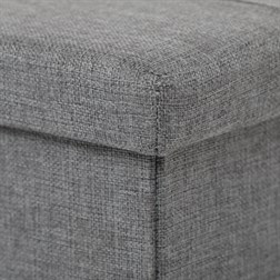 Taburet s úložným prostorem, látka šedá