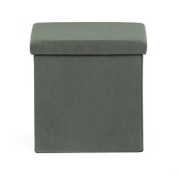 Taburet s úložným prostorem, zelená manšestrová látka