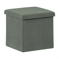 Taburet s úložným prostorem, zelená manšestrová látka