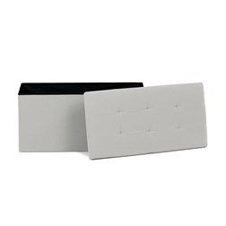 Taburet s úložným prostorem, krémová manšestrová látka