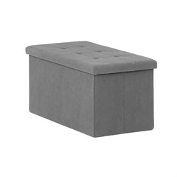Taburet s úložným prostorem, šedá manšestrová látka