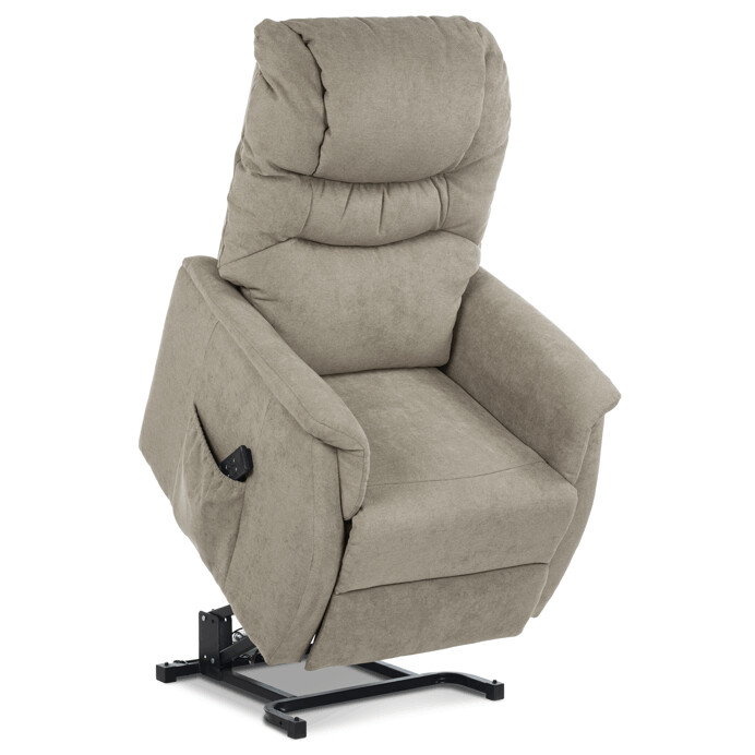 Polohovacie kreslo, elektrické káblové ovládanie, béžová, látka, TV-1171 CAP2