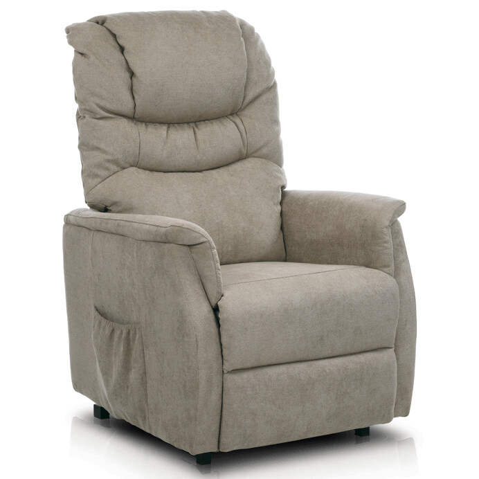 Polohovacie kreslo, elektrické káblové ovládanie, béžová, látka, TV-1171 CAP2