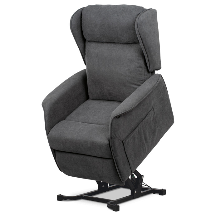TV a relaxačné kreslo "ušiak", elektrické polohovanie, poťah sivá látka TV-1190 GREY2