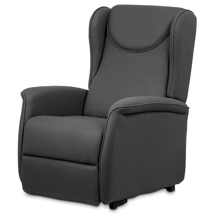 TV kreslo ušiak + elektrické polohovanie, 2 motory, sivá látka TV-1192 GREY2