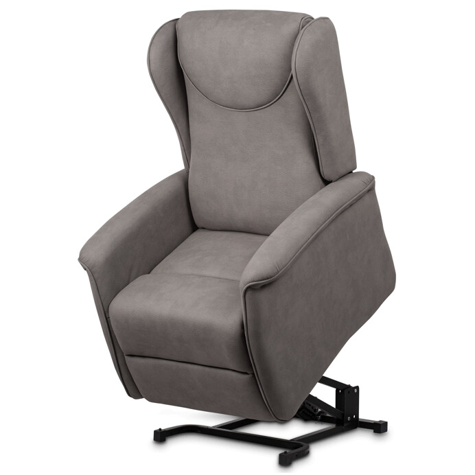 TV kreslo ušiak + elektrické polohovanie, 2 motory, sivá látka TV-1192 SIL2