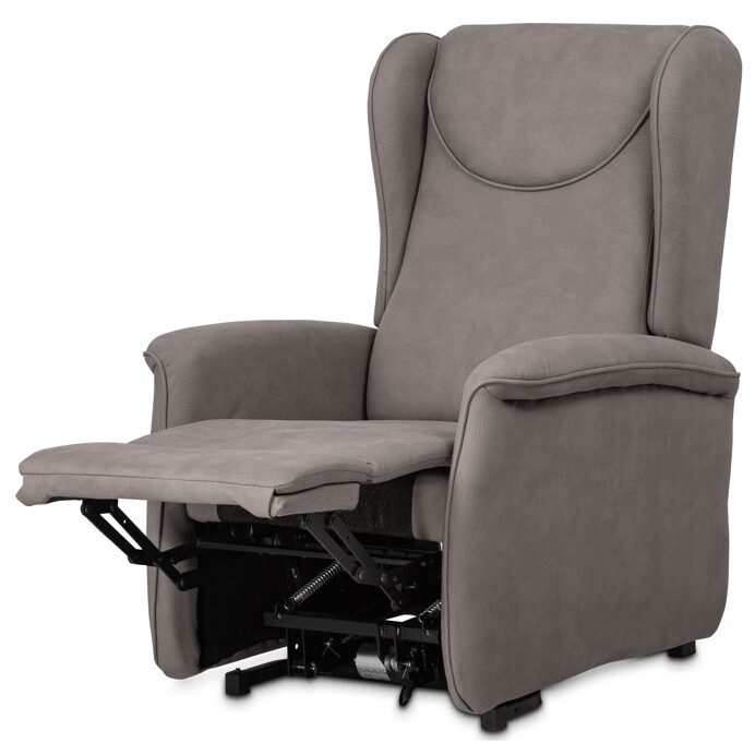 TV kreslo ušiak + elektrické polohovanie, 2 motory, sivá látka TV-1192 SIL2