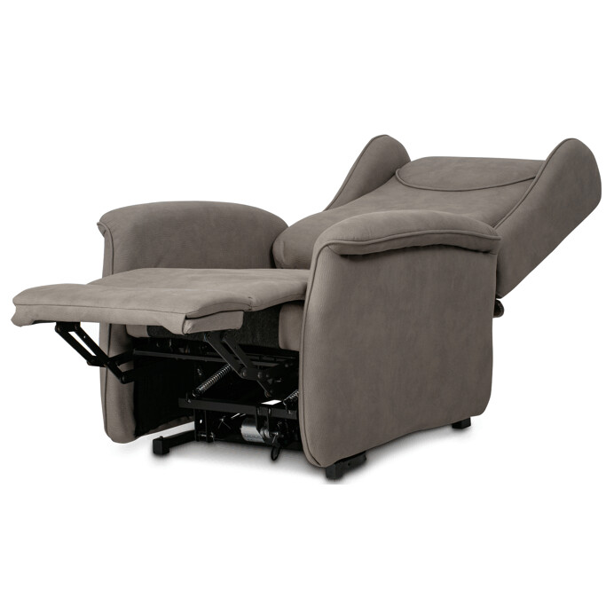 TV kreslo ušiak + elektrické polohovanie, 2 motory, sivá látka TV-1192 SIL2