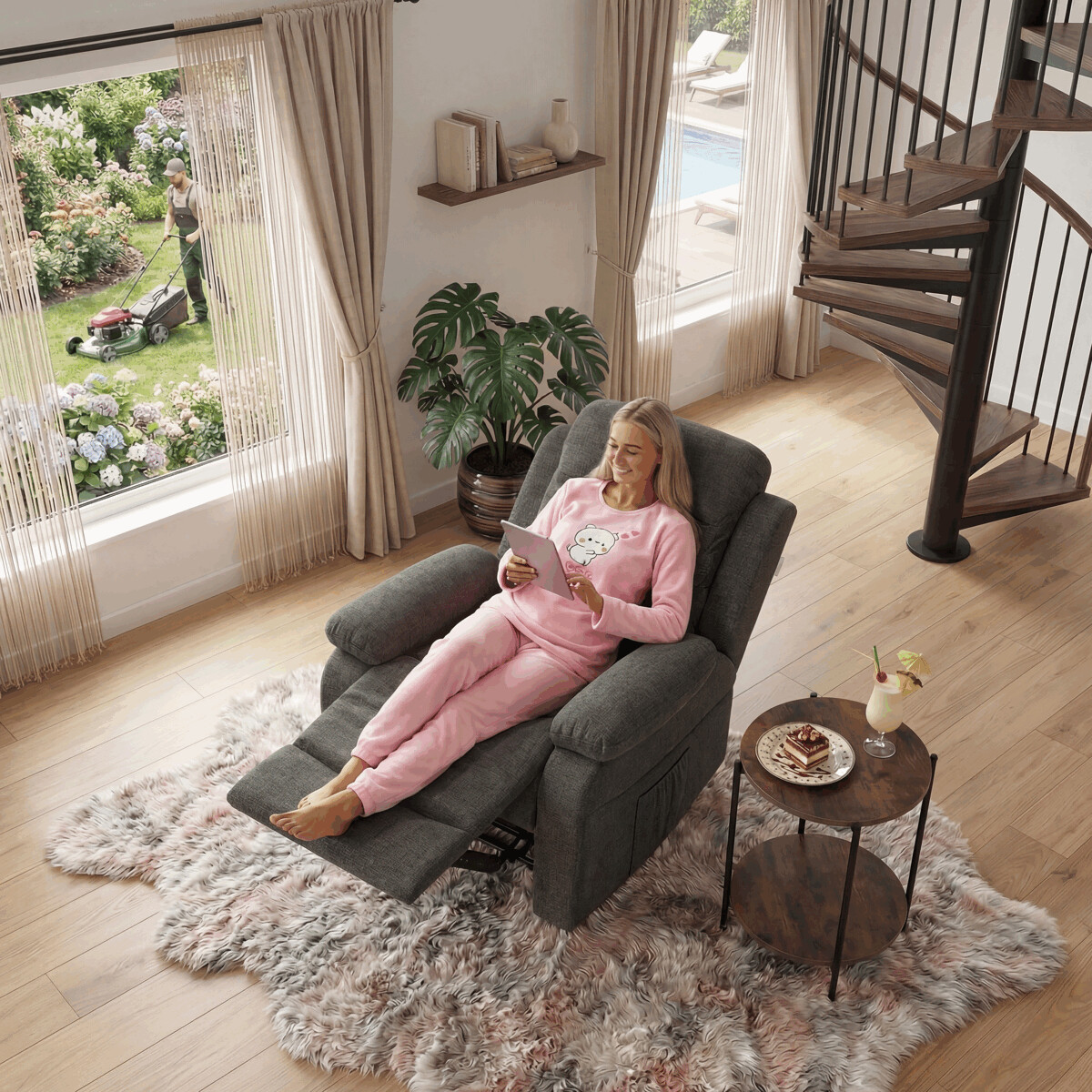 Polohovacie kreslo COZY 4086 GREY2