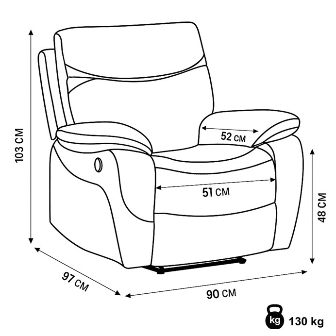 Elektricky polohovateľné kreslo TV-4094 COF3
