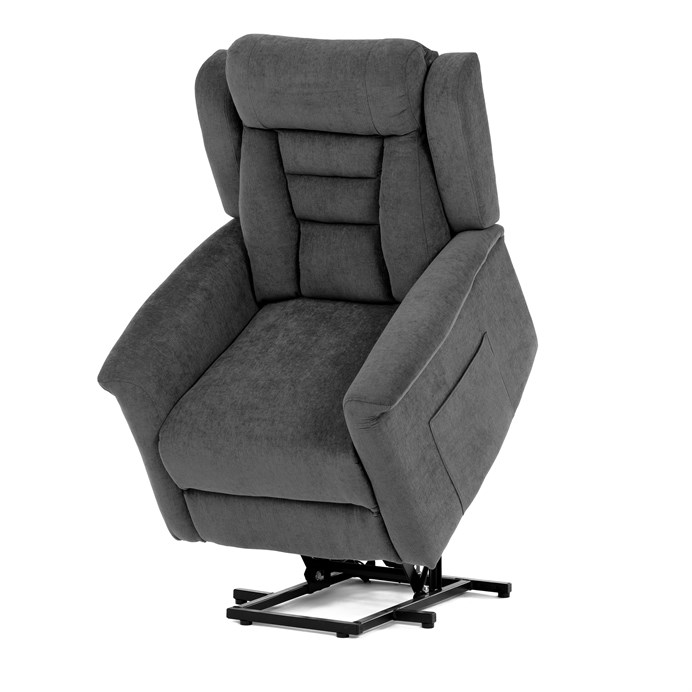 Polohovacie kreslo, elektrické káblové ovládanie, šedá, látka, TV-7072 GREY2