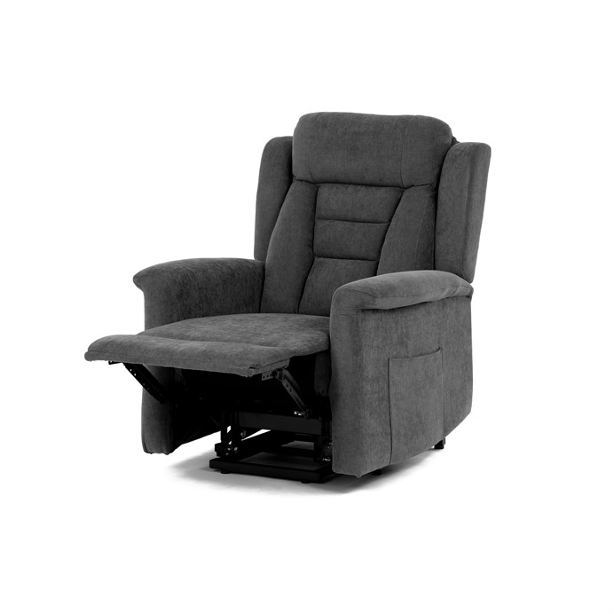 Polohovacie kreslo, elektrické káblové ovládanie, šedá, látka, TV-7072 GREY2