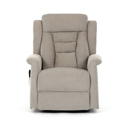 Relaxační křeslo s elektrickým ovládáním, pomoc při vstávání, potah lanýžová látka, 2 motory