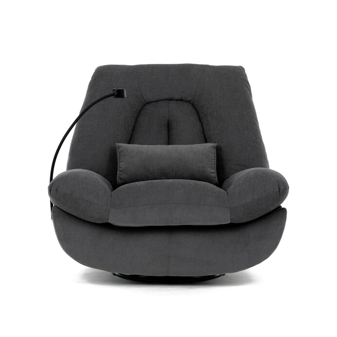 Polohovacie kreslo, elektrické zabudované ovládanie, šedá, látka, TV-7089 GREY2