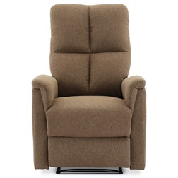Relaxační křeslo, manuální ovládání, hnědá látka