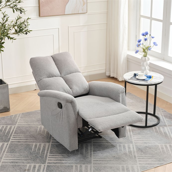 Polohovacie kreslo, sivá, látka, TV-916 SIL2