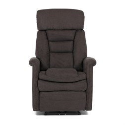 TV a relaxační křeslo s elektrickým ovládáním, potah hnědá látka