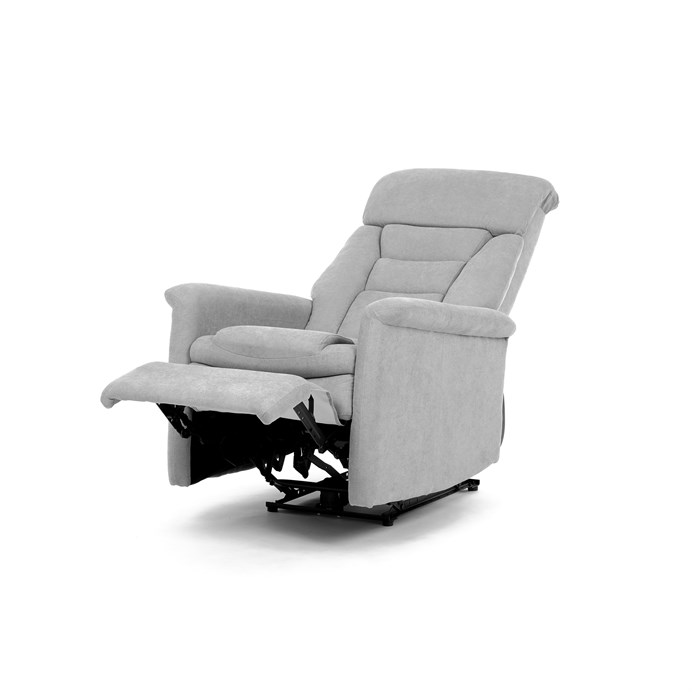 Polohovacie kreslo, elektrické zabudované ovládanie, šedá, látka, TV-925 SIL2