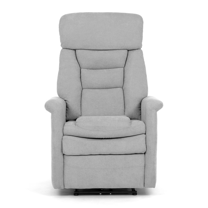 Polohovacie kreslo, elektrické zabudované ovládanie, šedá, látka, TV-925 SIL2