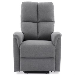 Relaxační masážní křeslo s výhřevem,  8bodová vibrační masáž, zvedací systém, USB, šedá látka