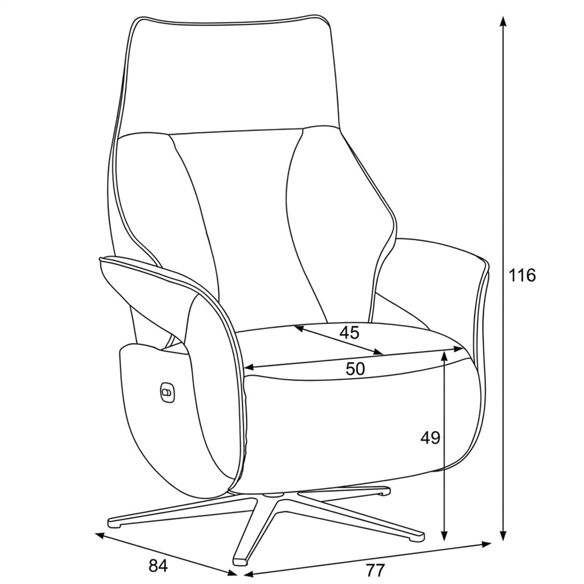 Elektrické polohovacie kreslo TV-B3973 BR2