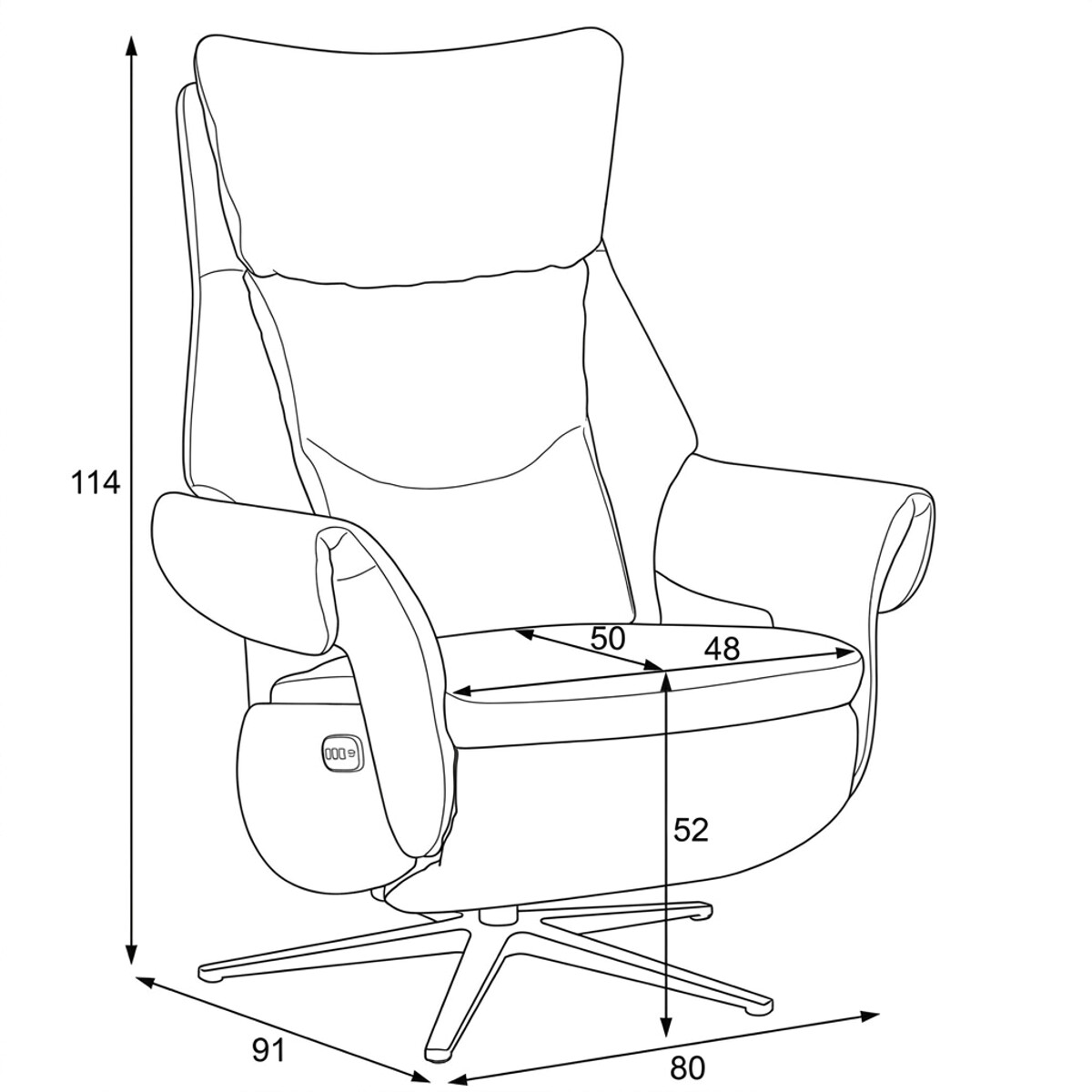 Elektrické polohovacie kreslo TV-B3980 BGE3
