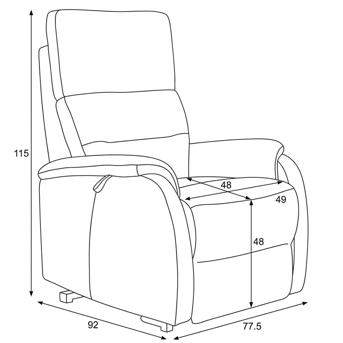 Elektrické polohovacie kreslo TV-L8904 BK3 