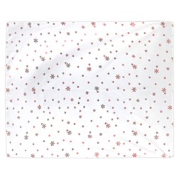 Ubrus s vánočním motivem, červené vločky na bílém podkladu, 130x160 cm,100 %