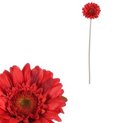 Gerbera - umělý květ na stonku, červený