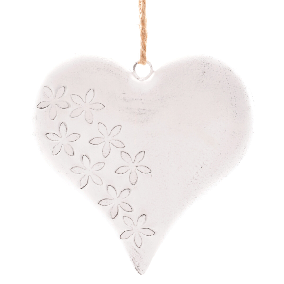 Srdce kovové 15cm biele