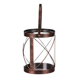 Svícen kovový - lampa, barva měděná antik